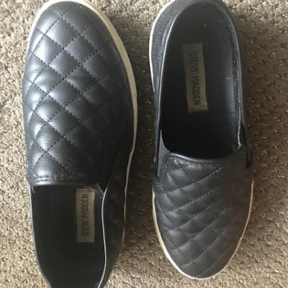 Black Quilted Leather Sneakers from Steve Madden - Picture 2 of 2